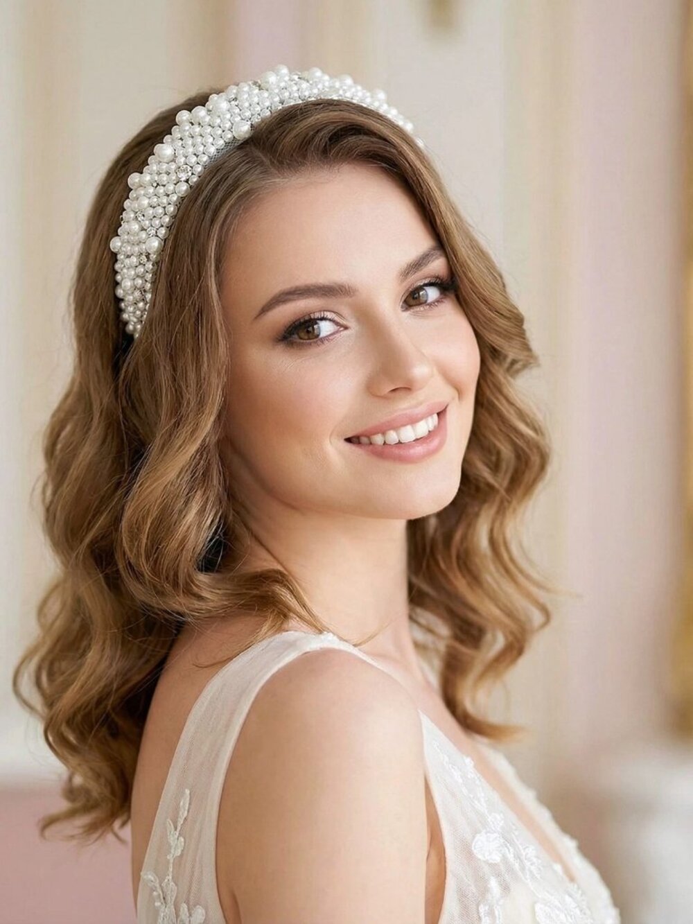 Pearl & Crystal Padded Headband for Women & Girls, Handmade